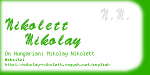 nikolett mikolay business card